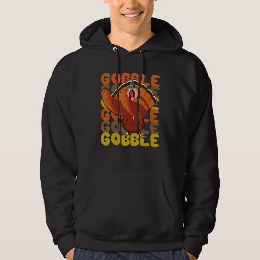 Gobble Dabbing Turkey Thanksgiving Day Pilgrim Boy Hoodie (Vorderseite)