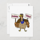 Gobble Dies - die Türkei sprechen Postkarte (Vorne/Hinten)