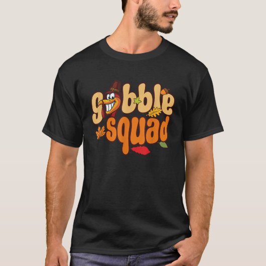 Gobble Erntedank Design Gobble Squad T Shirt (Vorderseite)