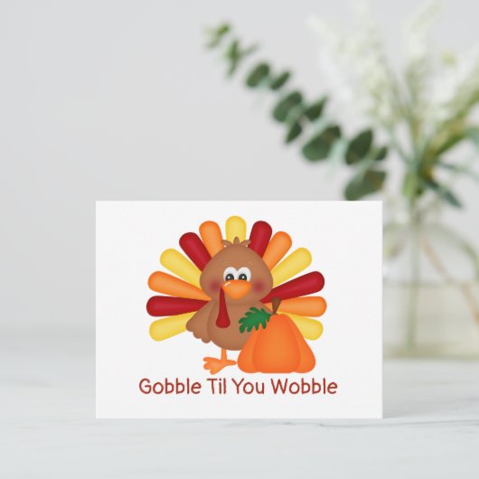 Gobble Erntedank Postkarte (Stehend Vorderseite)