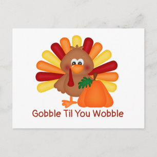 Gobble Erntedank Postkarte