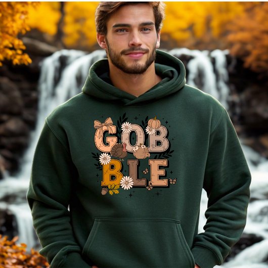 Gobble Fall Holiday Fall Boho Erntedank Hoodie