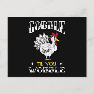Gobble Familie Kinder passende Thanksgiving-Gesche Postkarte