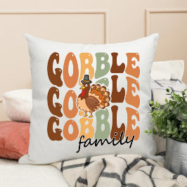 Gobble Family Boho Groovy Funny Erntedank Kissen