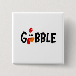 Gobble Funny Erntedank Türkei Fest Button