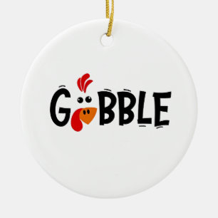 Gobble Funny Erntedank Türkei Fest Keramik Ornament