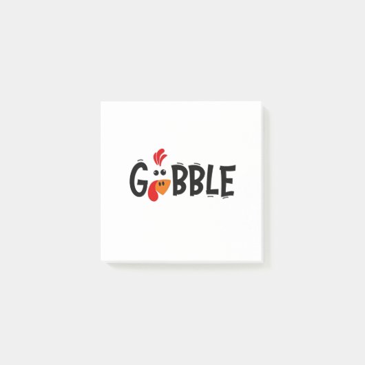 Gobble Funny Erntedank Türkei Fest Post-it Klebezettel (Vorderseite)
