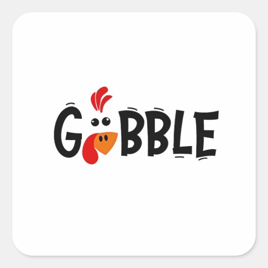 Gobble Funny Erntedank Türkei Fest Quadratischer Aufkleber (Vorderseite)
