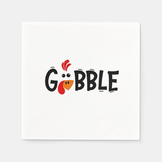 Gobble Funny Erntedank Türkei Fest Serviette (Vorderseite)
