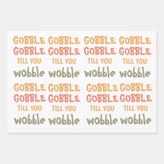 Gobble Gobble bis du träumst | ERNTEDANK Geschenkpapier Set (Vorderseite 2)