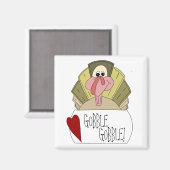 Gobble Gobble Cartoon Türkei Magnet (Vorderseite/Rückseite)