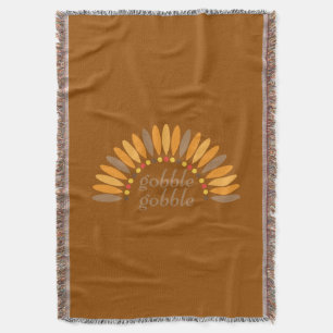 Gobble Gobble Erntedank Brown Decke