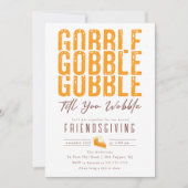 Gobble Gobble Erntedank Friendsgiving Einladung (Vorderseite)