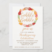 Gobble Gobble Erntedank Herbstthema Einladung (Vorderseite)