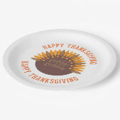 Gobble Gobble Erntedank Holiday Pappteller (Schrägansicht)