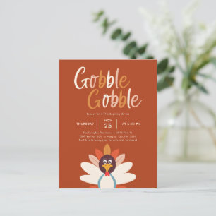 Gobble Gobble Erntedank Party Einladung Postkarte