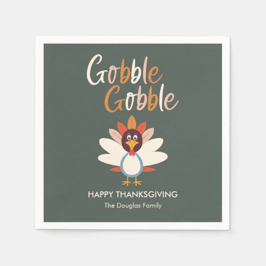 Gobble Gobble Erntedank Party Napkins Serviette (Vorderseite)