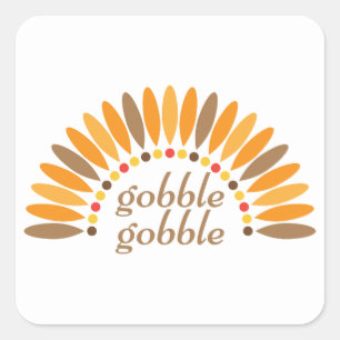 Gobble Gobble Erntedank Quadratischer Aufkleber