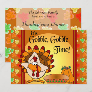 Gobble, Gobble Erntedank Türkei Abendessen Einladung