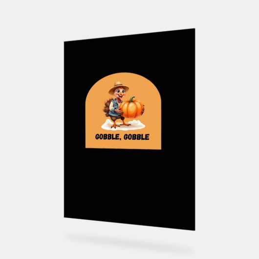 Gobble, Gobble Erntedank Türkei mit Pumpkin Cl Acrylschild (Winkel)