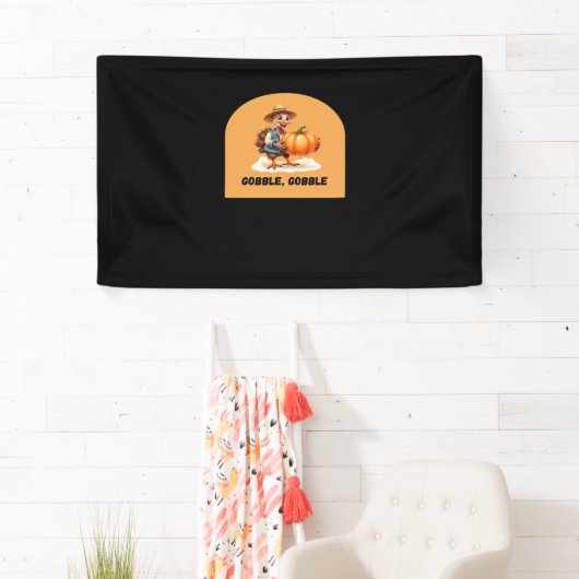 Gobble, Gobble Erntedank Türkei mit Pumpkin Cl Banner (Insitu)