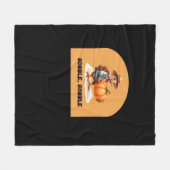 Gobble, Gobble Erntedank Türkei mit Pumpkin Cl Fleecedecke (Vorderseite (Horizontal))