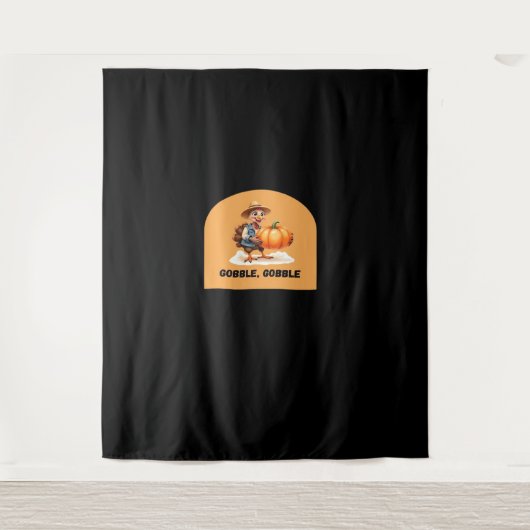 Gobble, Gobble Erntedank Türkei mit Pumpkin Cl Wandteppich (Vorderseite)