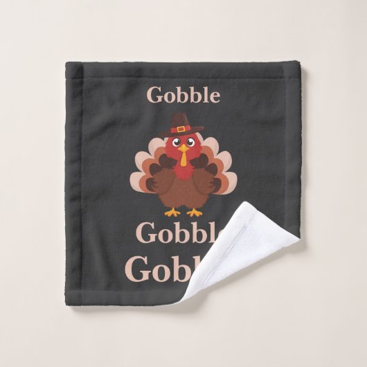Gobble Gobble Funny Niedlicher Erntedank Türkei Waschlappen (Waschlappen)