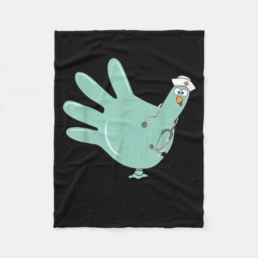 Gobble Gobble Funny Thanksgiving Nurse Humor Fleecedecke (Vorderseite)