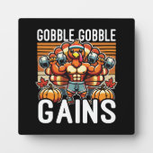 Gobble Gobble Gains - Funny Erntedank Gym Fotoplatte (Vorderseite)