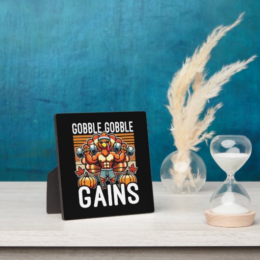 Gobble Gobble Gains - Funny Erntedank Gym Fotoplatte (InSitu)