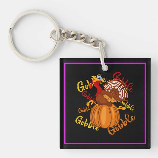 Gobble Gobble Gobble Pumpkin-16194 Schlüsselanhänger (Vorderseite)