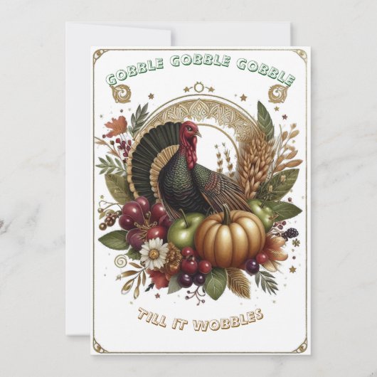 Gobble Gobble Gobble Türkei Erntedank Fest Einladung (Rückseite)