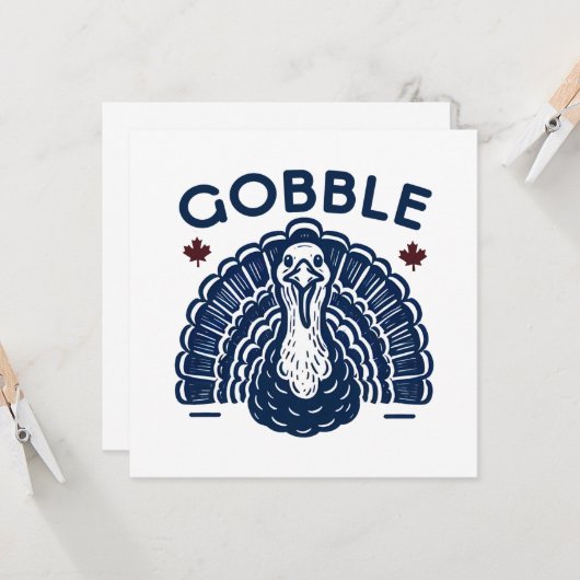 Gobble Gobble Karte (Vorderseite/Rückseite Beispiel)