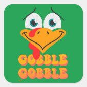 GOBBLE GOBBLE lustiger Erntedank Quadratischer Aufkleber (Vorderseite)