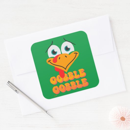 GOBBLE GOBBLE lustiger Erntedank Quadratischer Aufkleber (Umschlag)