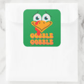 GOBBLE GOBBLE lustiger Erntedank Quadratischer Aufkleber (Tasche)