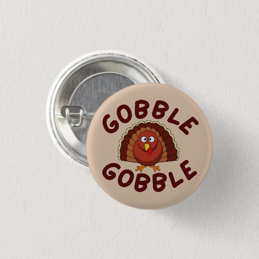 Gobble Gobble Thanksgiving  Button (Vorne & Hinten)