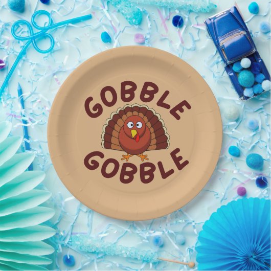 Gobble Gobble Thanksgiving Pappteller (Party)