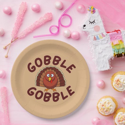 Gobble Gobble Thanksgiving Pappteller (Party)