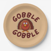 Gobble Gobble Thanksgiving Pappteller (Vorderseite)