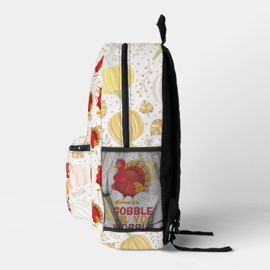 Gobble Gobble Till You Wobble Funny Thanksgiving Bedruckter Rucksack (Rechts)