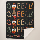Gobble Gobble Till You Wobble Funny Thanksgiving Sherpadecke (Vorderseite)
