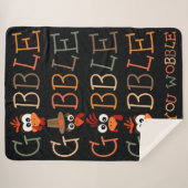 Gobble Gobble Till You Wobble Funny Thanksgiving Sherpadecke (Vorderseite (Horizontal))