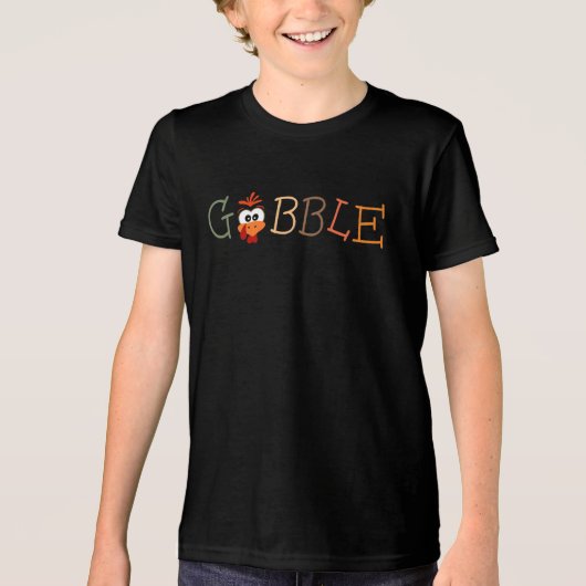 Gobble Gobble Till You Wobble Funny Thanksgiving Tri-Blend Shirt (Vorderseite)