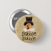 Gobble Gobble Türkei Button (Vorne & Hinten)