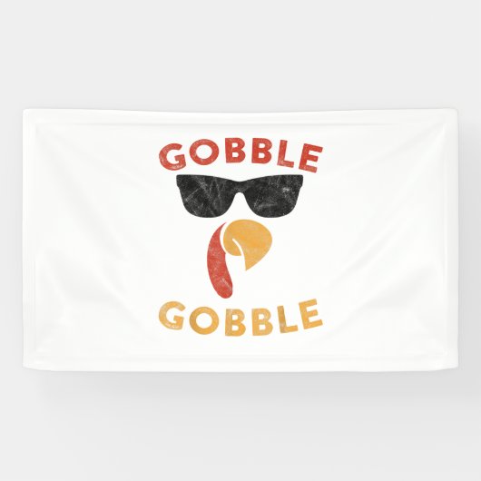 Gobble Gobble Türkei Erntedank Day Gaben Vintag Banner (Horizontal)