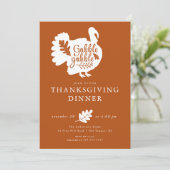 Gobble Gobble Türkei Erntedank Dinner Einladung (Stehend Vorderseite)
