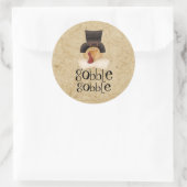 Gobble Gobble Turkey Classic Round Sticker (Tasche)