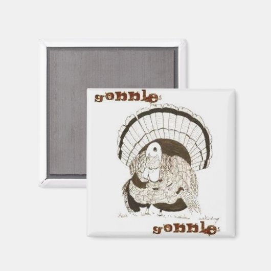 Gobble Gobble Turkey Magnet (Vorderseite/Rückseite)